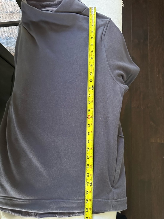 Athleta Cowl Neck Pullover Sweatshirt Large Purple Scuba Side Zip Pockets - Picture 11 of 16